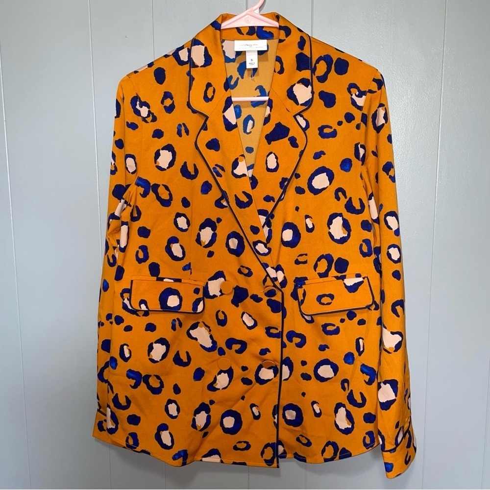 3.1 Phillip Lim x Target Cheetah Gold & Navy Blazer Small - Picture 2 of 7